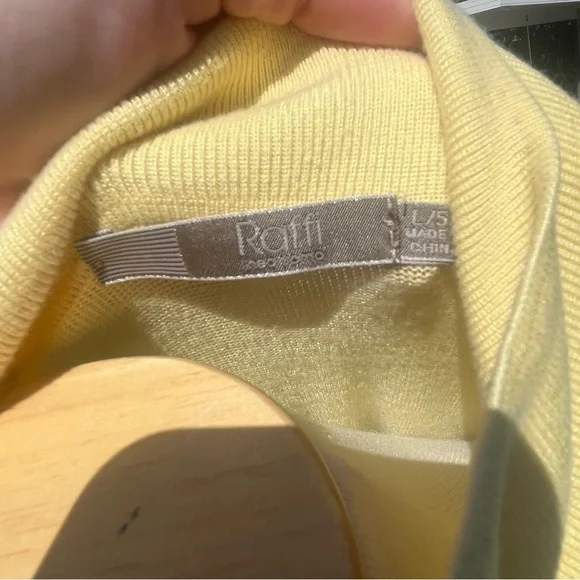 Raffi Linen Blend Light Yellow Polo Shirt Large - Picture 9 of 16